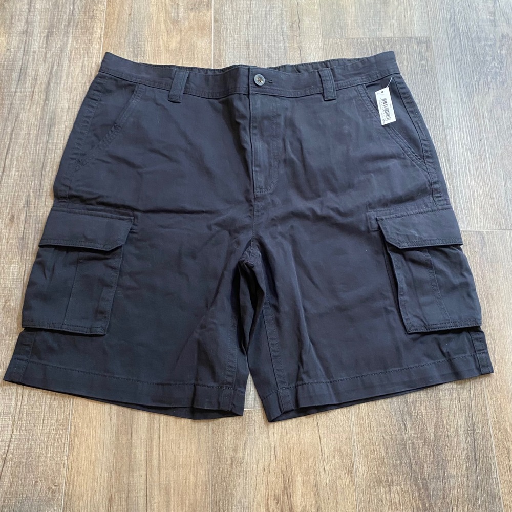 Amazon Essentials Mens 38 Cargo Shorts Bundle 2 Pack Black Grey Cotton New - Picture 2 of 9